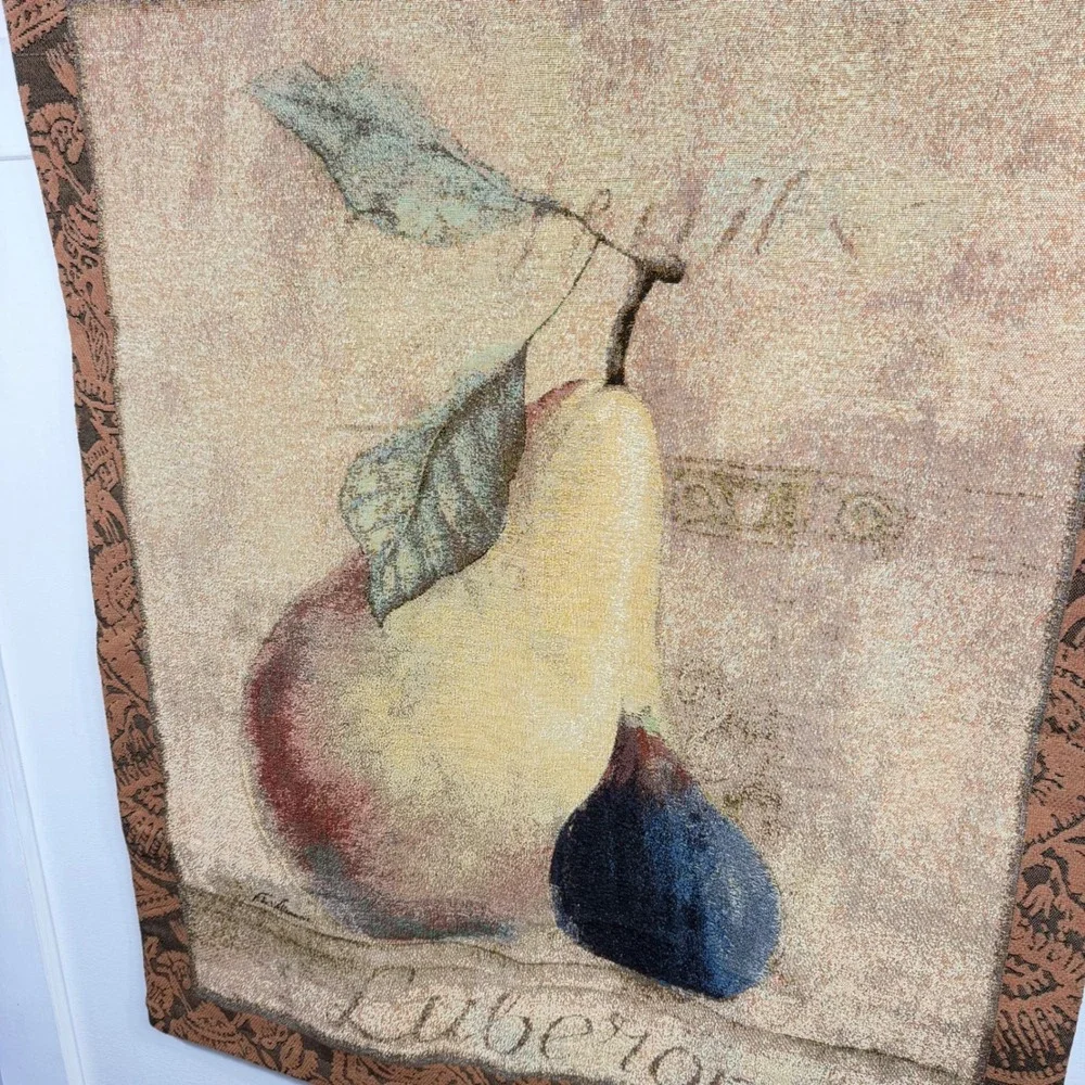 Fabrice de Villeneuve Luberon Pear & Fig Tapestry Wall Hanging 35x42 ArtInMotion
